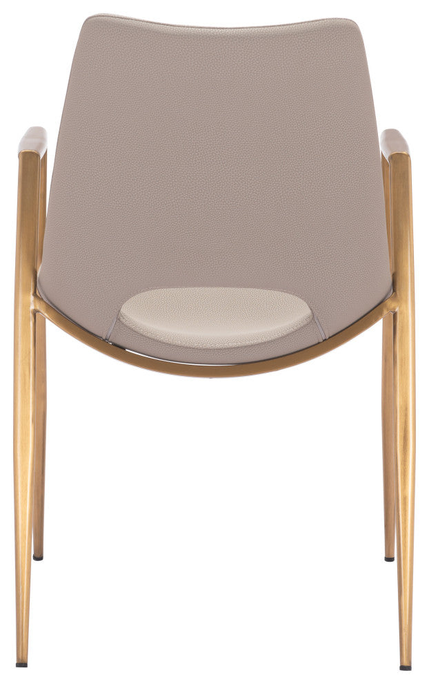 Desi Dining Chair, Set of 2 Beige/Gold