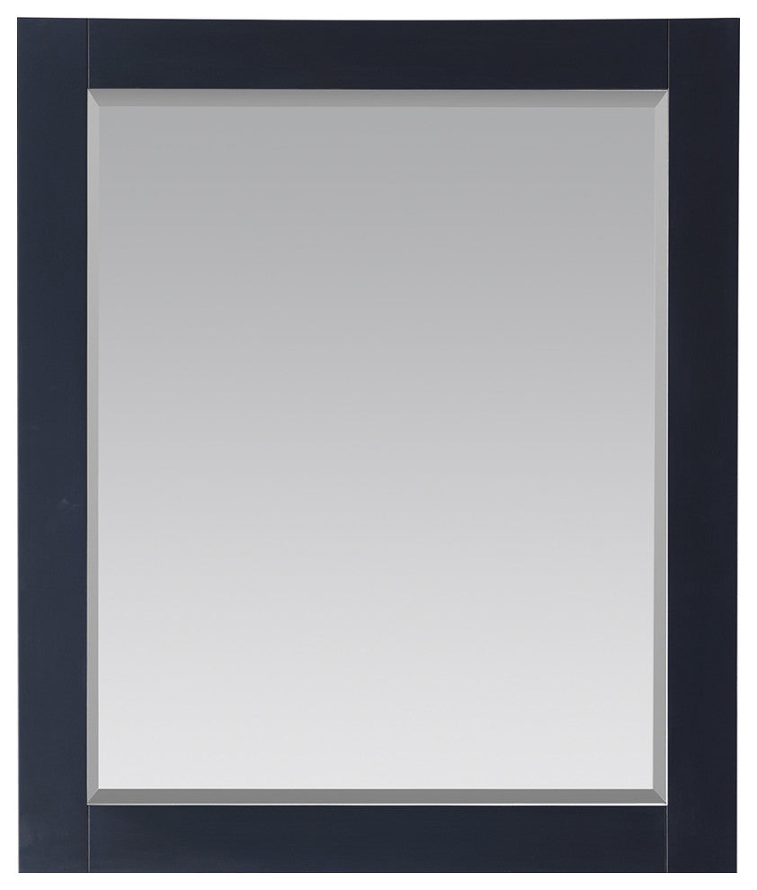 Maribella Rectangular Bathroom Wood Framed Wall Mirror, Blue, 28"