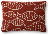 Loloi P0908 Red 16" x 26" Cover w/Poly Pillow