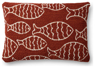 Loloi P0908 Red 16" x 26" Cover w/Poly Pillow