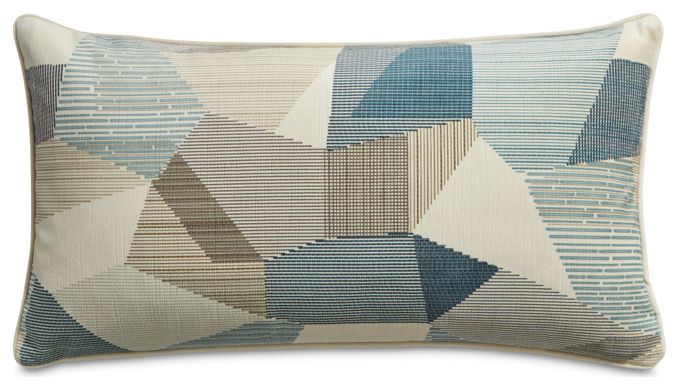 Renue Jetson 13"x24" Velvet Throw Pillow, Set of 2, Mineral Blue