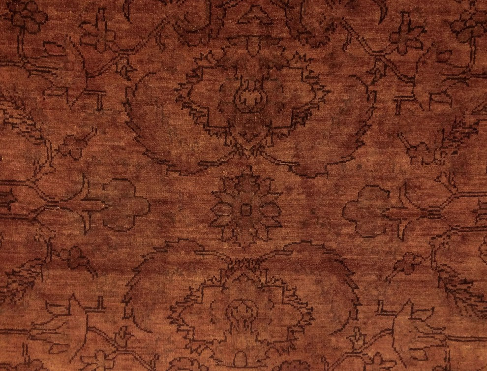 Overdyed ?douard Brown Hand-Knotted Rug, 8''8x11''2