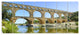 Roman Aqueduct Bridge in France, Bridge Canvas Wall Art, 83"x32", 7 Panels