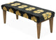 Bench Upholstered with Silk Velvet Ikat Fabric