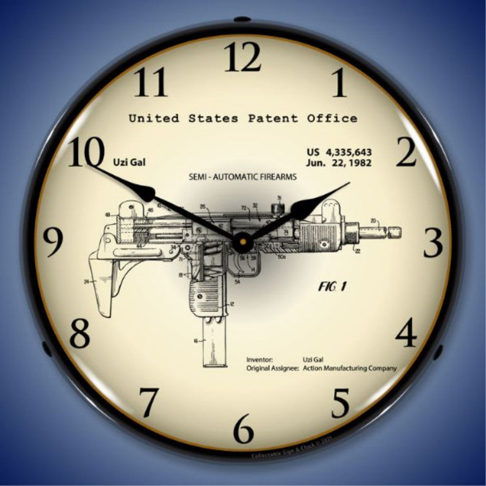 2103222 Uzi Submachine Gun 1982  Patent Clock
