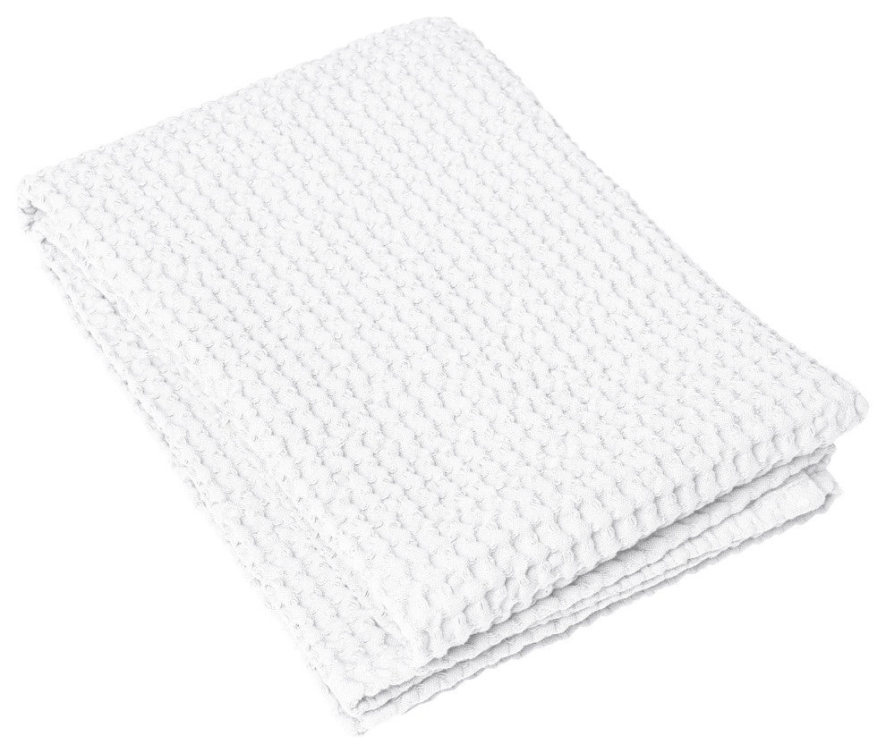 Caro Jumbo Waffle Bath Towel, White, 28x55"