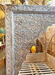 Carved White Wash Canopy Queen Daybed