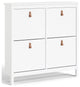 Pemberly Row 4-Drawer Modern Engineered Wood Shoe Cabinet in White