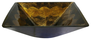 Tempered Glass 1/2" Thick, 16.5" Diameter, 5.9" With Chrome Pop-Up Drain