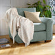 Shimmer Stripe Woven Throw Blanket with Fringe, Peach