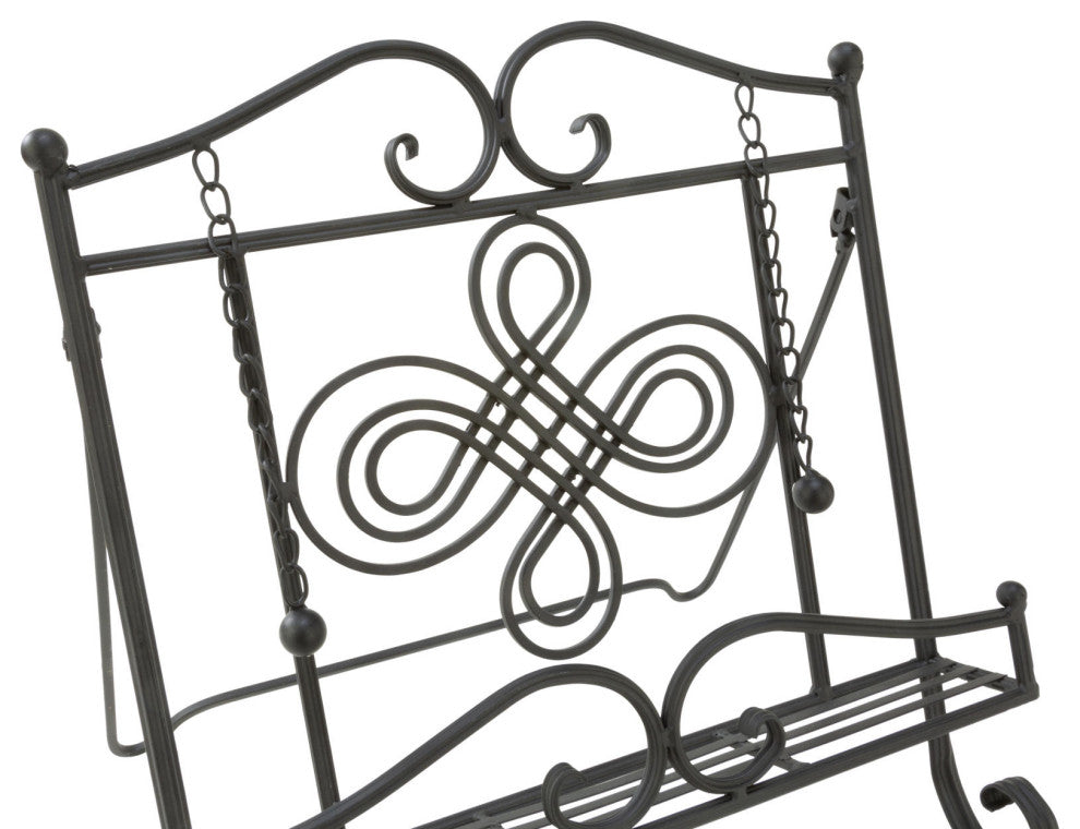 Metal Swirls Cookbook Stand, Black