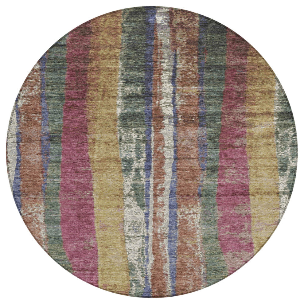 Machine Washable Indoor/Outdoor Chantille ACN1910 Blush 8' x 8' Round Rug