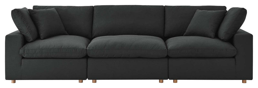 Modular Deep Sofa, Black, Fabric, Modern, Lounge Cafe Hotel Lobby Hospitality