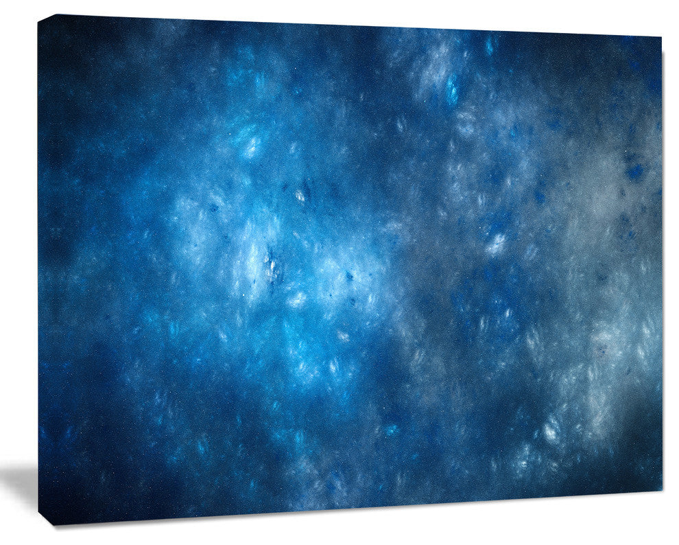 Clear Blue Starry Fractal Sky, Abstract Canvas Art Print, 40x30