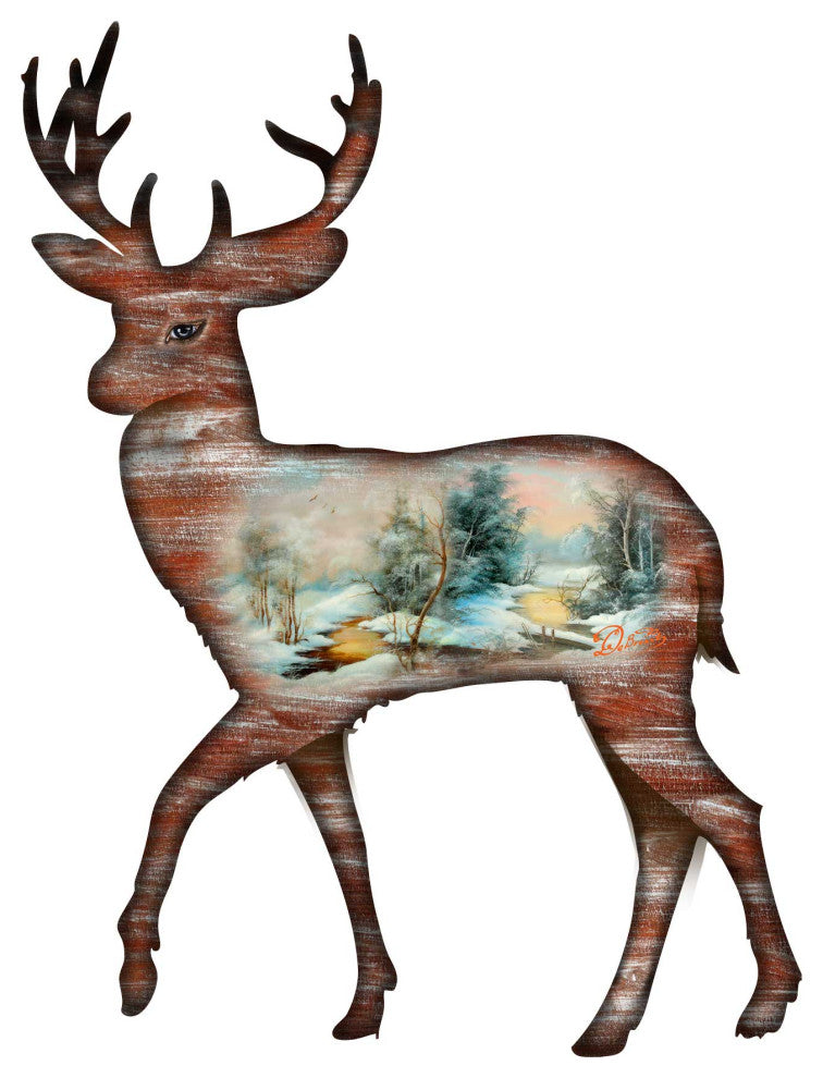 Woodsy Deer Scenic Ornament