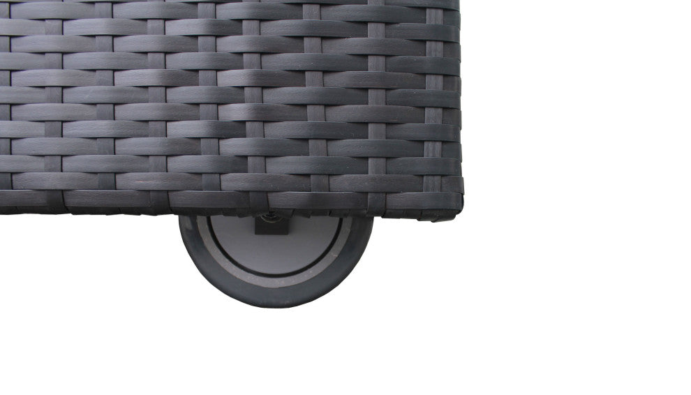 Belle Wheeled Chaise Outdoor Wicker Patio Furniture in Ash