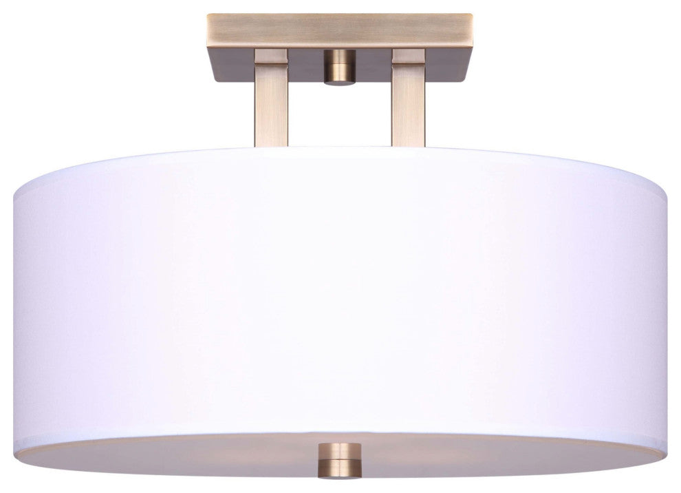 Canarm ISF578A03 River 3 Light 15"W Semi-Flush Drum Ceiling - Gold