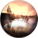 Evening At Morning Glory Pool, Landscape Photo Round Wall Art, 11"