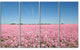 Beautiful Meadow under Blue Sky, Floral Canvas Art Print, 48"x28", 4 Panels