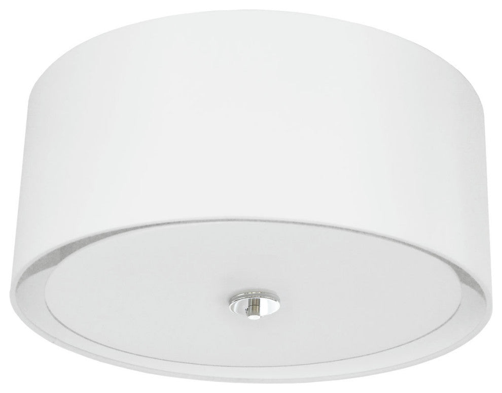 3 Light Helena Flush Mount Polished Chrome White with White Diffuser