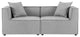 Saybrook Outdoor Patio Upholstered 2-Piece Sectional Sofa Loveseat Gray