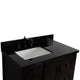 37" Vanity, Brown Ash With Black Galaxy Top, Left Doors/Left Rectangle Sink