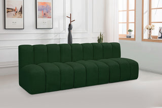 Arc Boucle Fabric Upholstered 3-Pc. Modular Sofa, Green