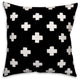 Black Swiss Cross Throw Pillow Cover, 18"x18"