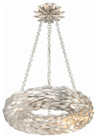 Broche LED Chandelier, Antique Silver