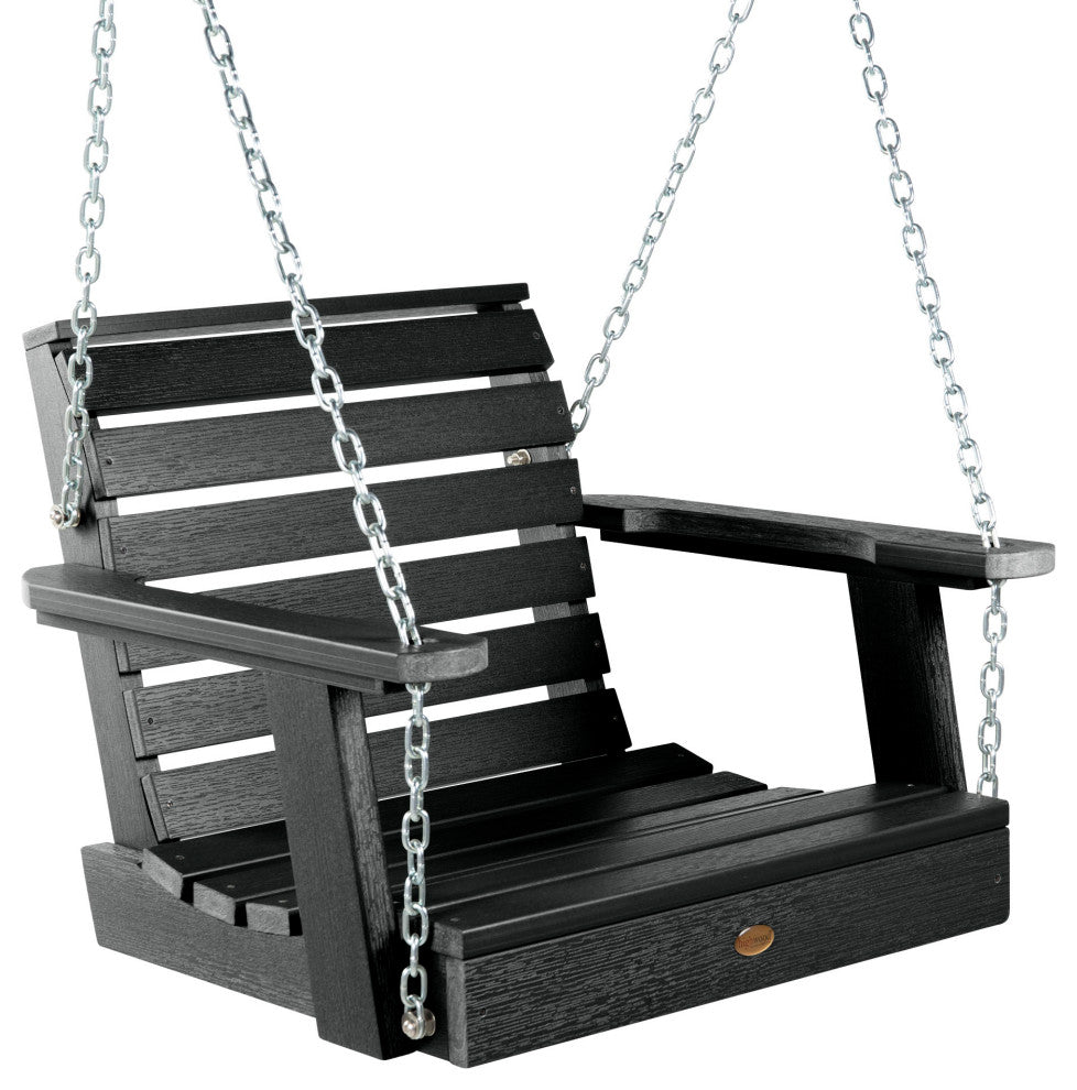 Weatherly Single Seat Swing, Weathered Acorn, Black