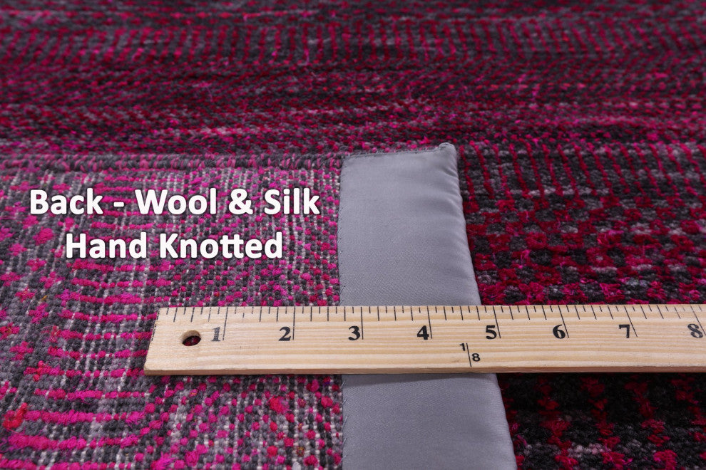 12' Square Wool and Silk Handmade Super Savannah Gabbeh Rug Q8613