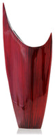 18" Red Aluminum Contemporary Pointed Table Vase