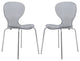 LeisureMod Modern Oyster Transparent Side Chair, Set of 2