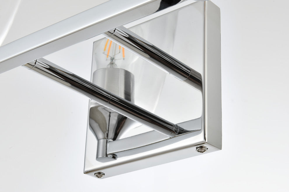 4 Light Chrome And Clear Bath Sconce