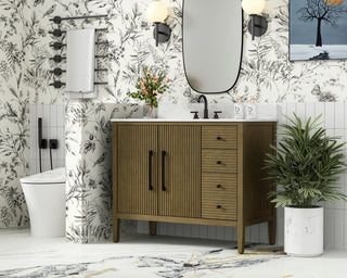 Home Living 42" Single Bathroom Vanity, Hazel Oak