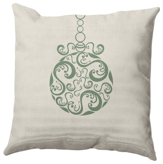 Fancy-Bulb Decorative Throw Pillow, Sage Green, 18"x18"
