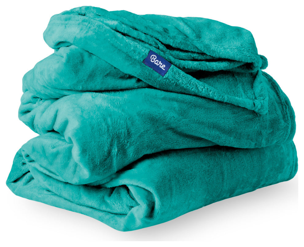Bare Home Microplush Fleece Blanket, Emerald, Full/Queen