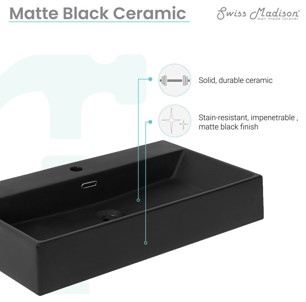 Claire 30" Rectangle Wall-Mount Bathroom Sink