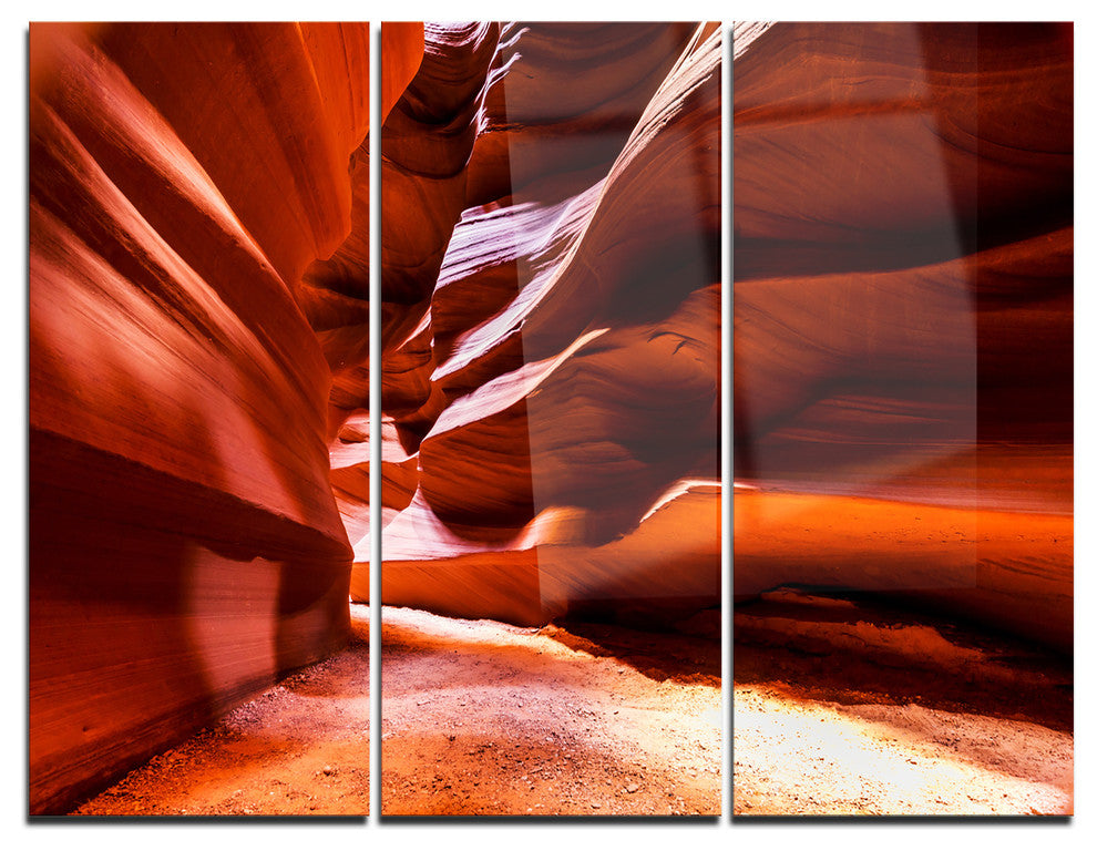 "Breathtaking Antelope Canyon" Photo Metal Wall Art, 3 Panels, 36"x28"