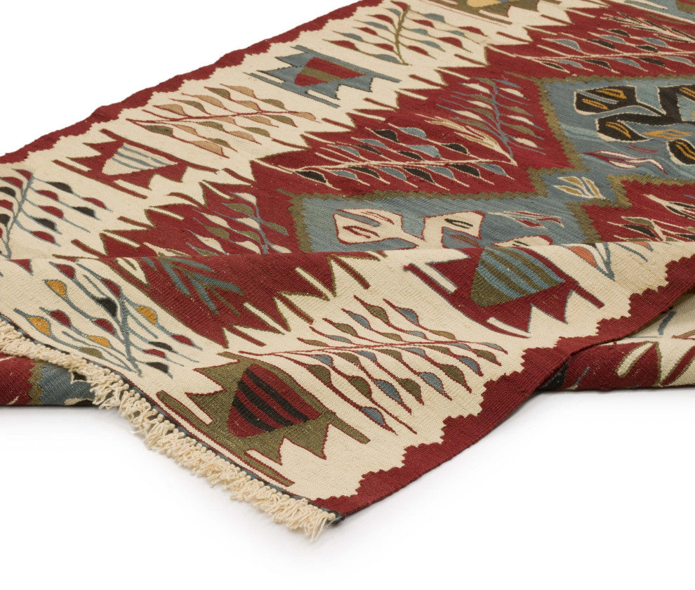 New Handwoven Turkish Kilim Rug 3' 11" x 5' 7", 47 in. x 67 in.
