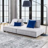 Saunter Tufted Fabric Fabric 2-Piece Loveseat Light Gray