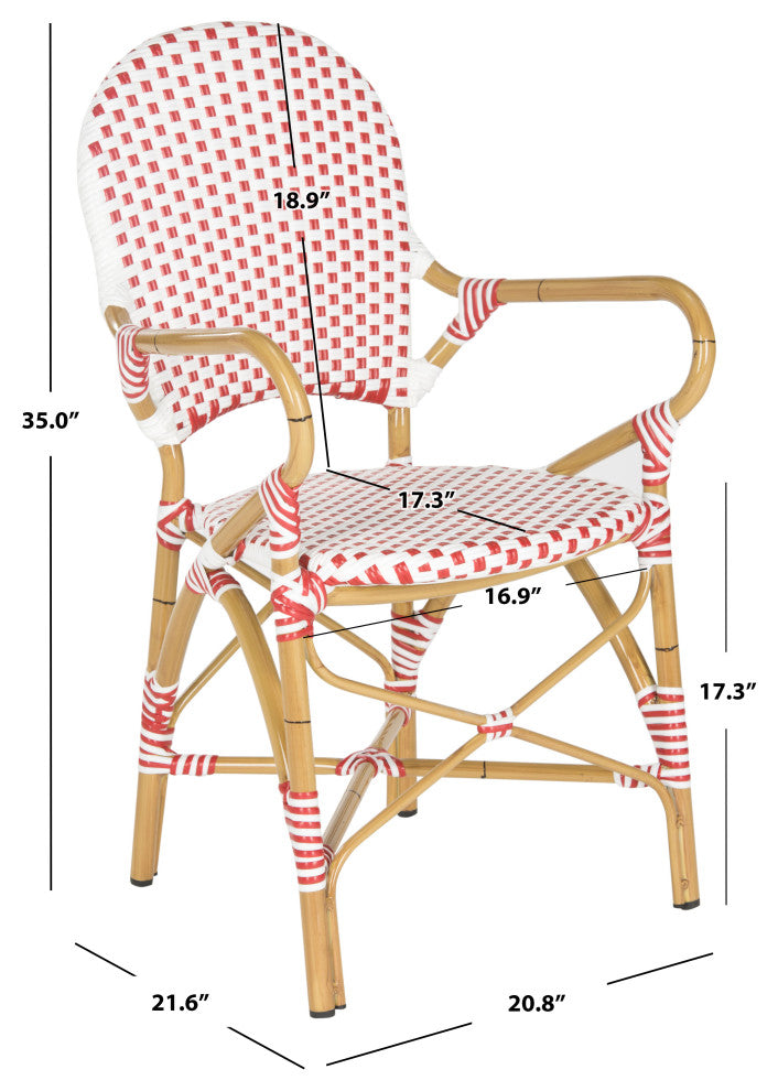 Safavieh Hooper Indoor-Outdoor Stackable Armchairs, Set of 2, Red