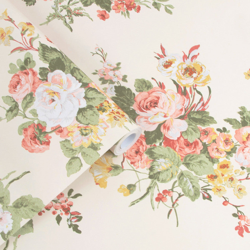 Laura Ashley Rosemore Wallpaper, Pale Sable