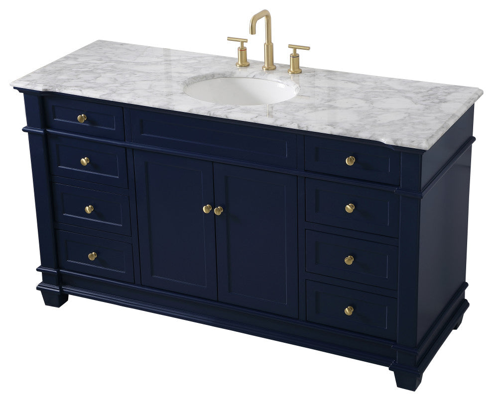 Weston Single Bathroom Vanity Set, Blue, 60