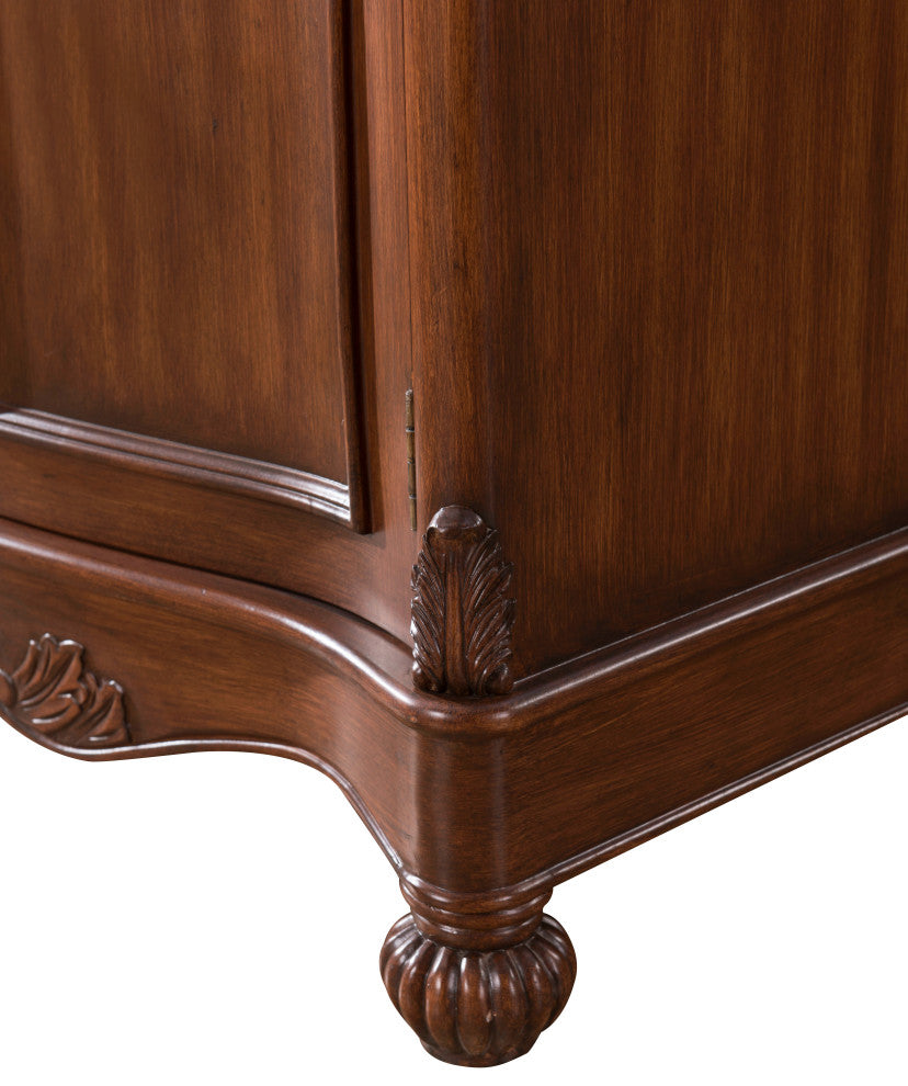 48" Single Bathroom Vanity, Teak Color With ivory white engineered marble, 36