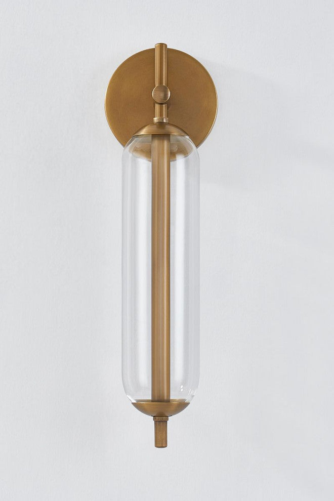 Blaze Exterior Wall Sconce, Patina Brass