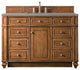 Bristol 48" Vanity, Saddle Brown, Gray Expo Quartz Top