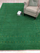 Handmade Wool Green Transitional Solid Lori Baft Rug, 10' X 14'