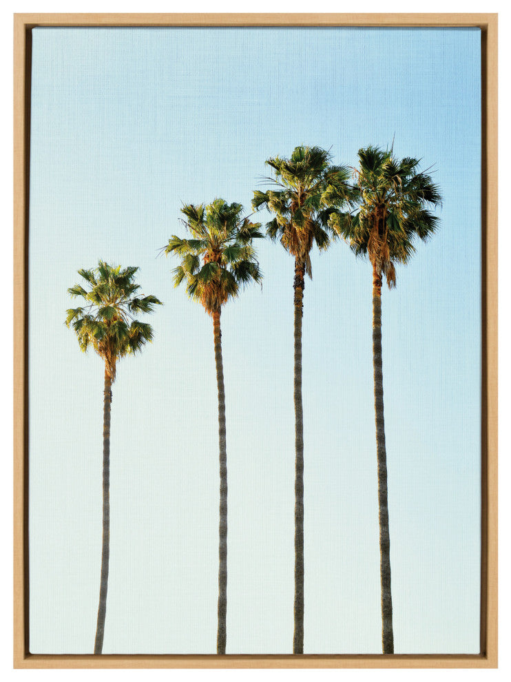 Sylvie Four Palm Trees Framed Canvas by Simon Te, 23x33