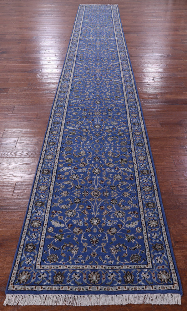 2' 10" X 20' 4" Persian Nain Handmade Wool & Silk Runner Rug - Q14883